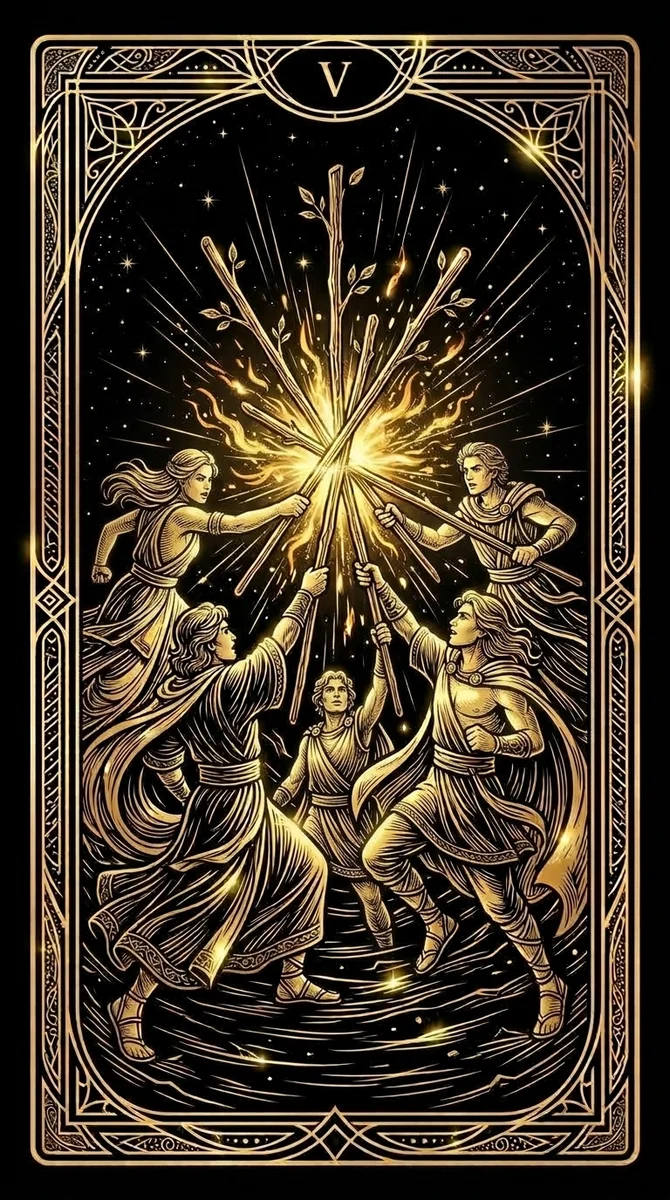 Fünf der Stäbe